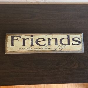 Rustic Friends Wall Sign - Cream and Black